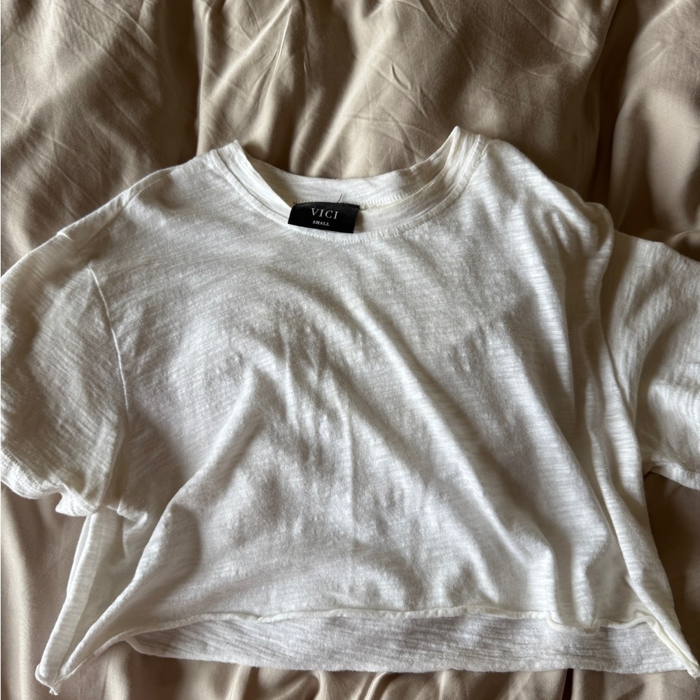 Vici Ivory Cropped Tee